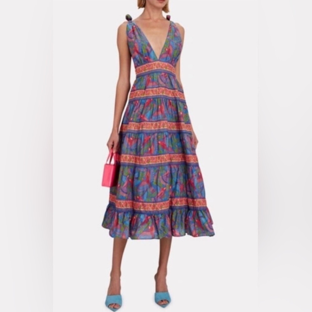 NWT Farm Rio Blue Macaw Dress